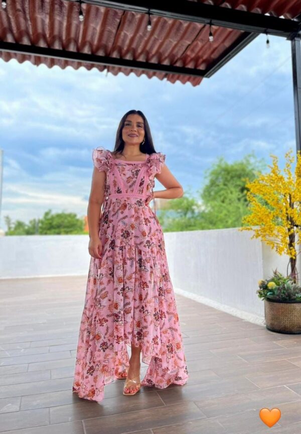 VESTIDO ROSA ESTAMPADO